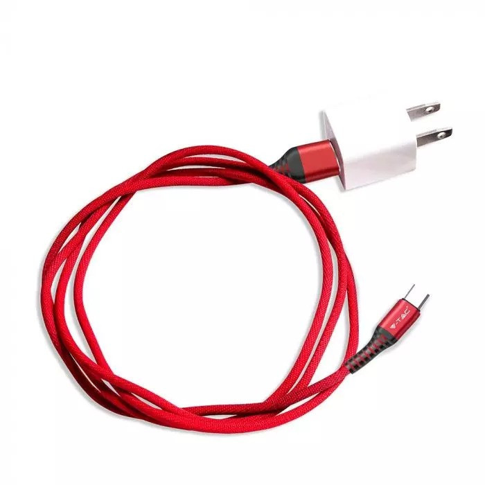 Kabel USB Typ-C 1M 2.4A Czerwony 