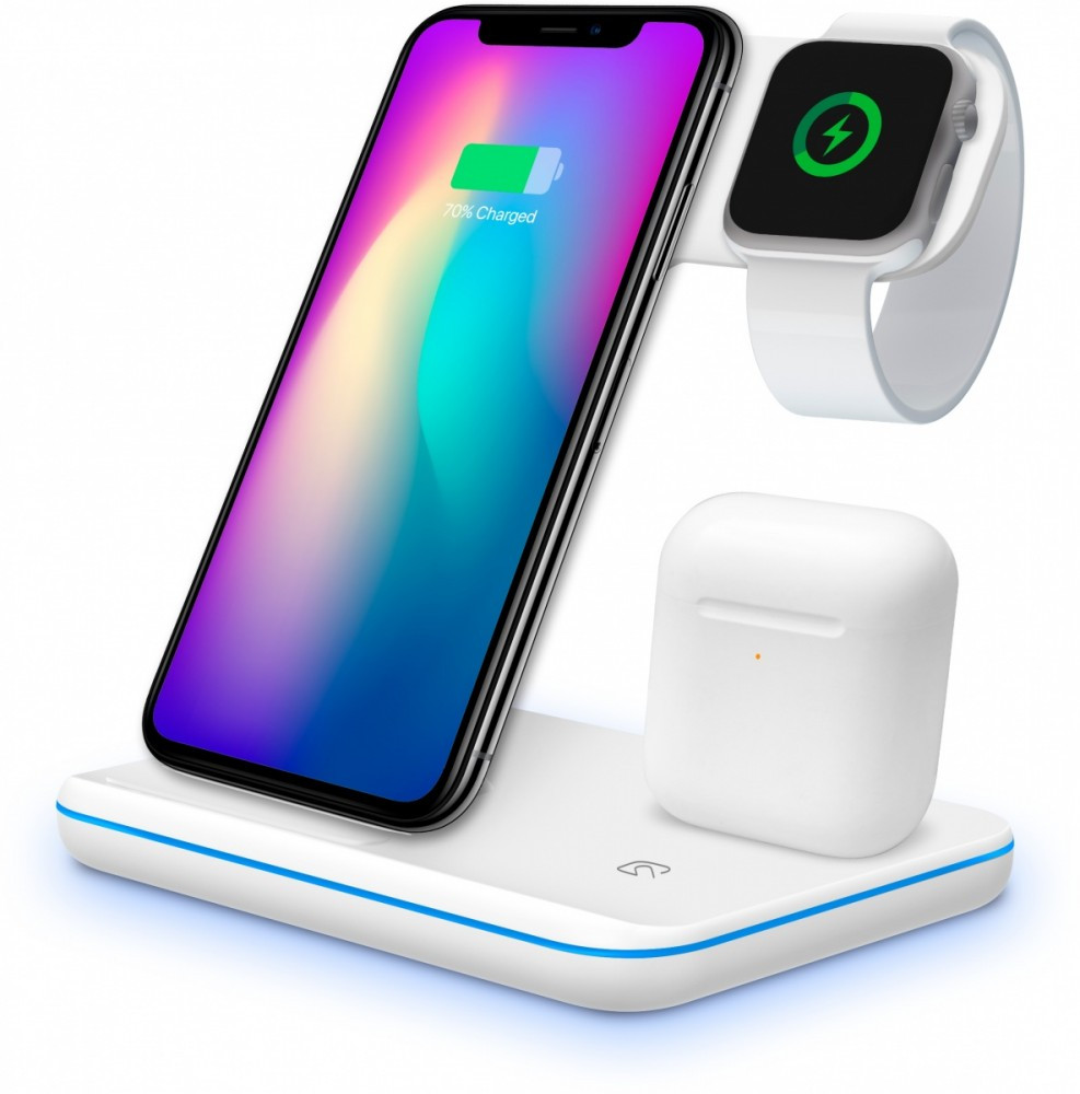 Podstawka ładujaca bezprzewodowa 3w1 YAC 5300WH 15W Apple 