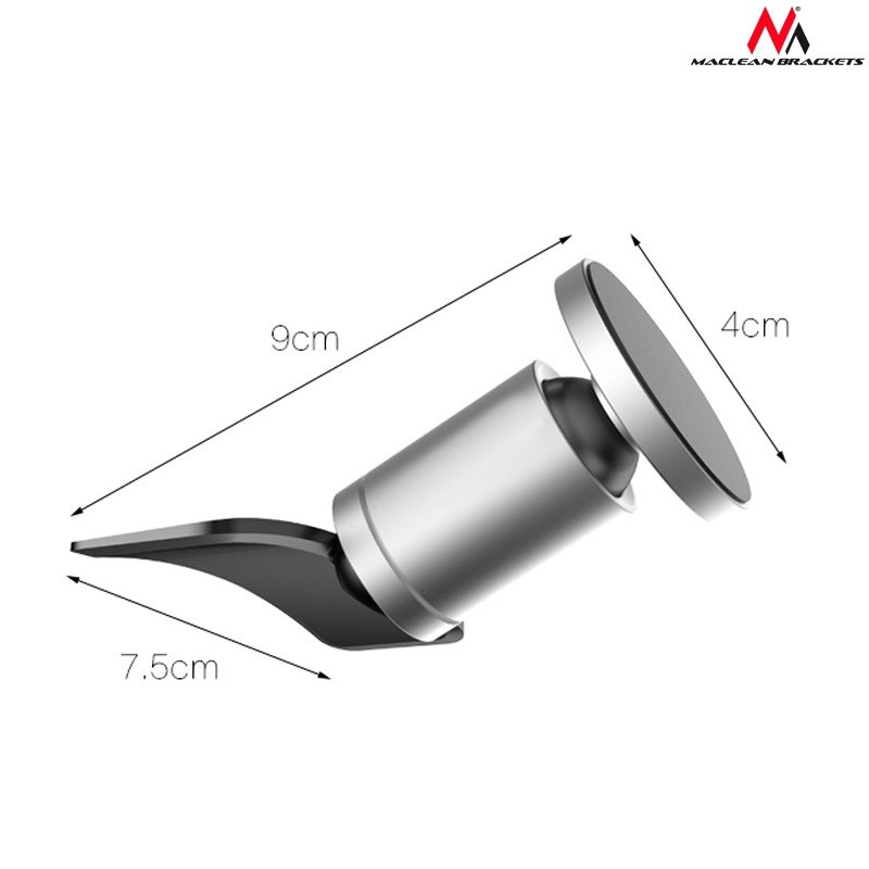 Uchwyt magnetyczny okrągły do montowania w slocie CD Comfort Series  MC-744 - aluminium