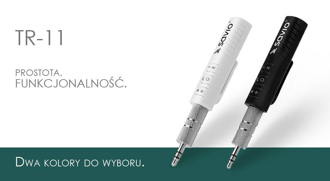 Odbiornik / adapter Bluetooth transmiter AUX Jack 3,5 Savio TR-11/B