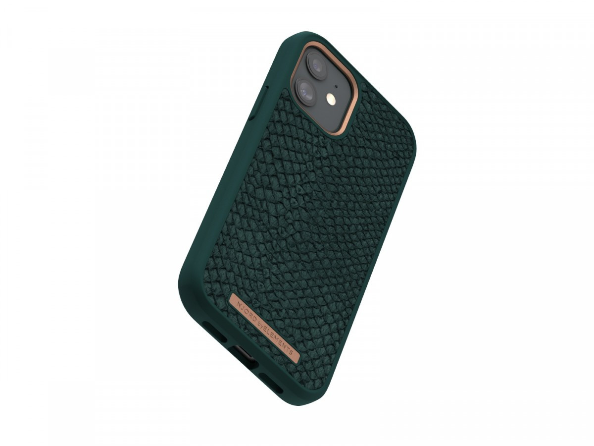 Etui z islandzkiej skóry łososia do iPhone 12 / 12 Pro zielone