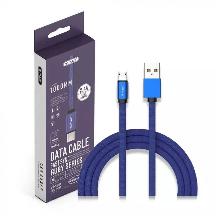 Kabel USB M - microUSB M 1M 2.4A 