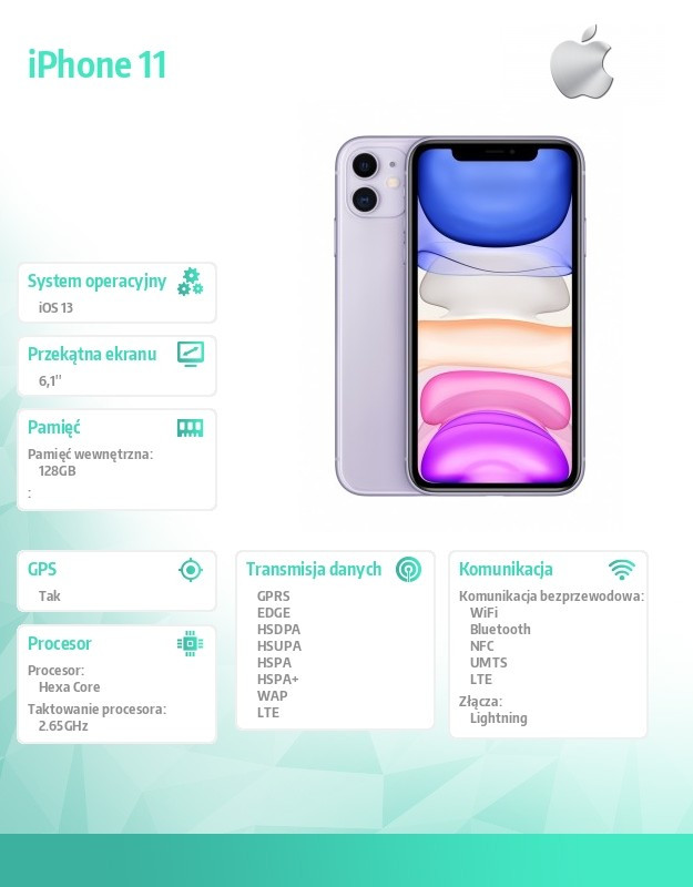 iPhone 11 128GB Fioletowy