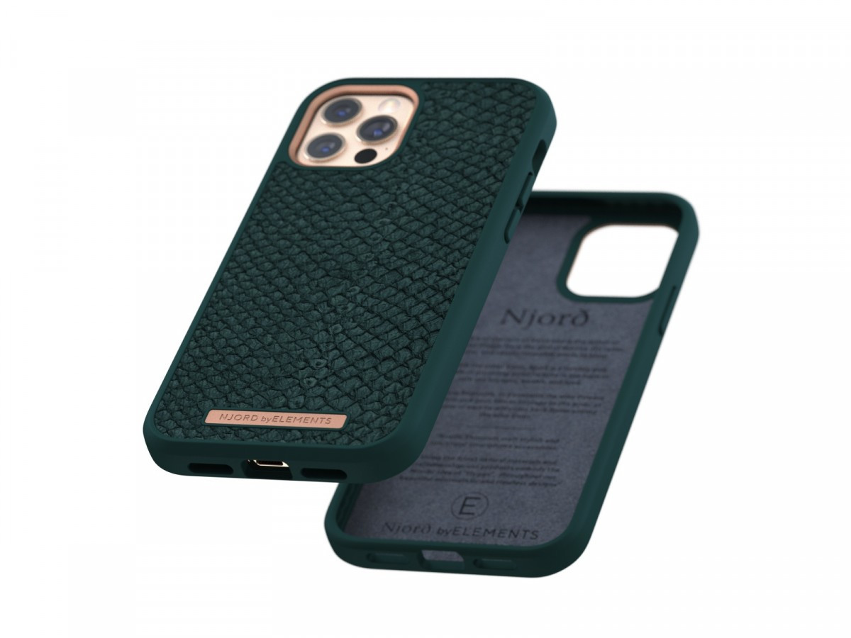 Etui z islandzkiej skóry łososia do iPhone 12 / 12 Pro zielone