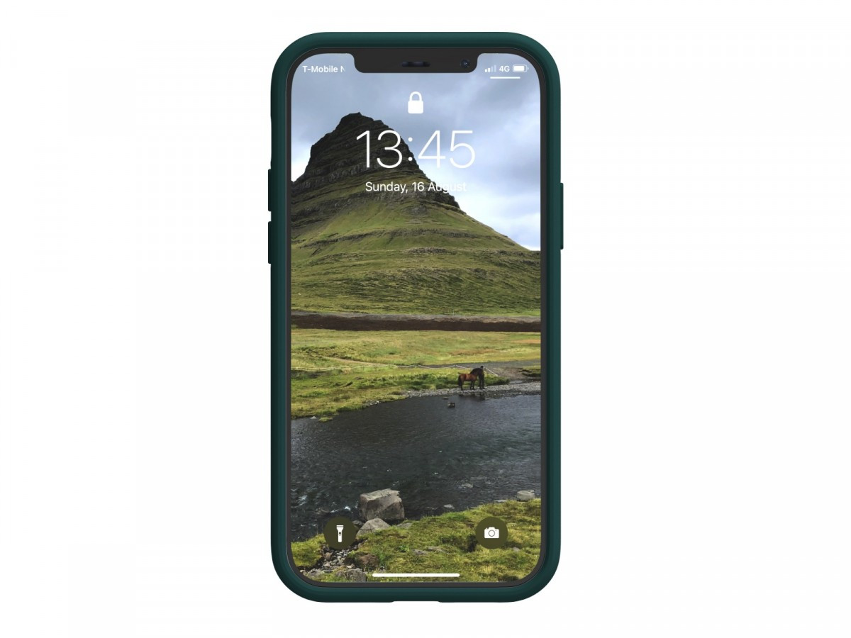 Etui z islandzkiej skóry łososia do iPhone 12 / 12 Pro zielone