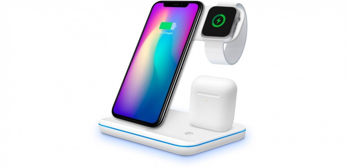Podstawka ładujaca bezprzewodowa 3w1 YAC 5300WH 15W Apple 