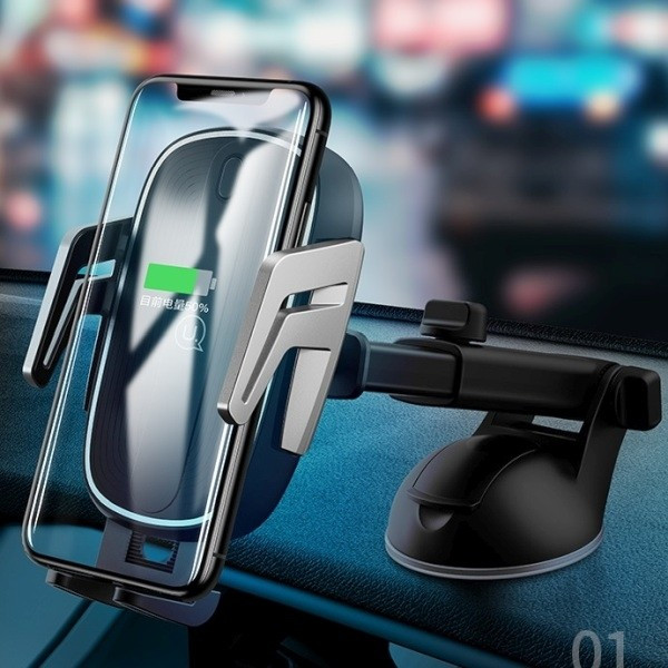 Uchwyt samochodowy indukcyjny 10W na deske rozdzielcza czarny CD101ZJ01