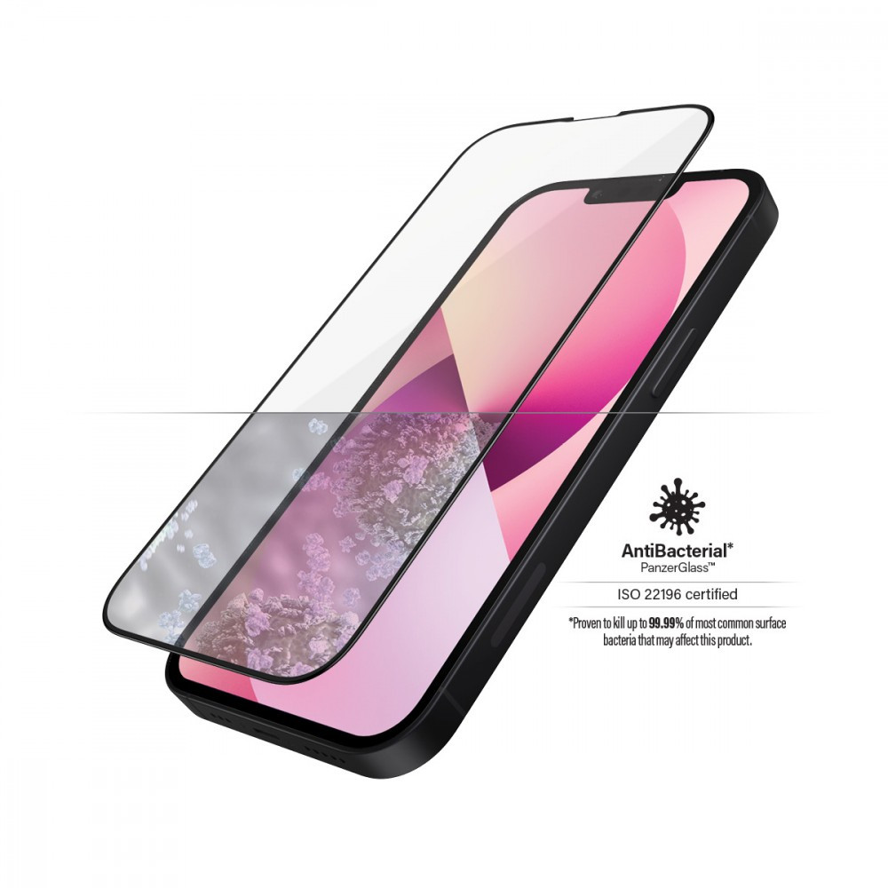 Szkło hartowane E2E Microfracture iPhone 13 Mini 5,4 Case Friendly  Anti Bacterial Black