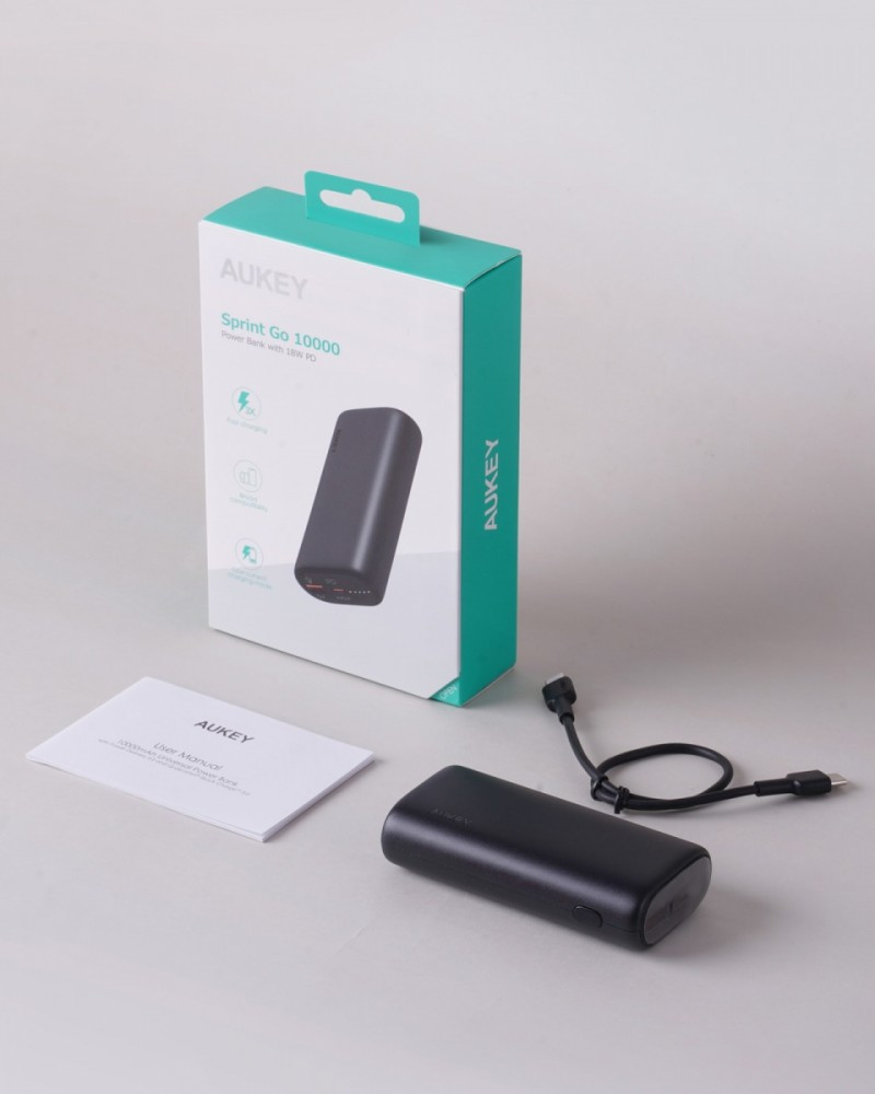 PB-Y36 Sprint Go Mini ultraszybki Power Bank | 10000 mAh | 1xUSB-A i 1xUSB-C | Quick Charge 3.0 | Power Delivery | 18W | LED | kabel USB-C