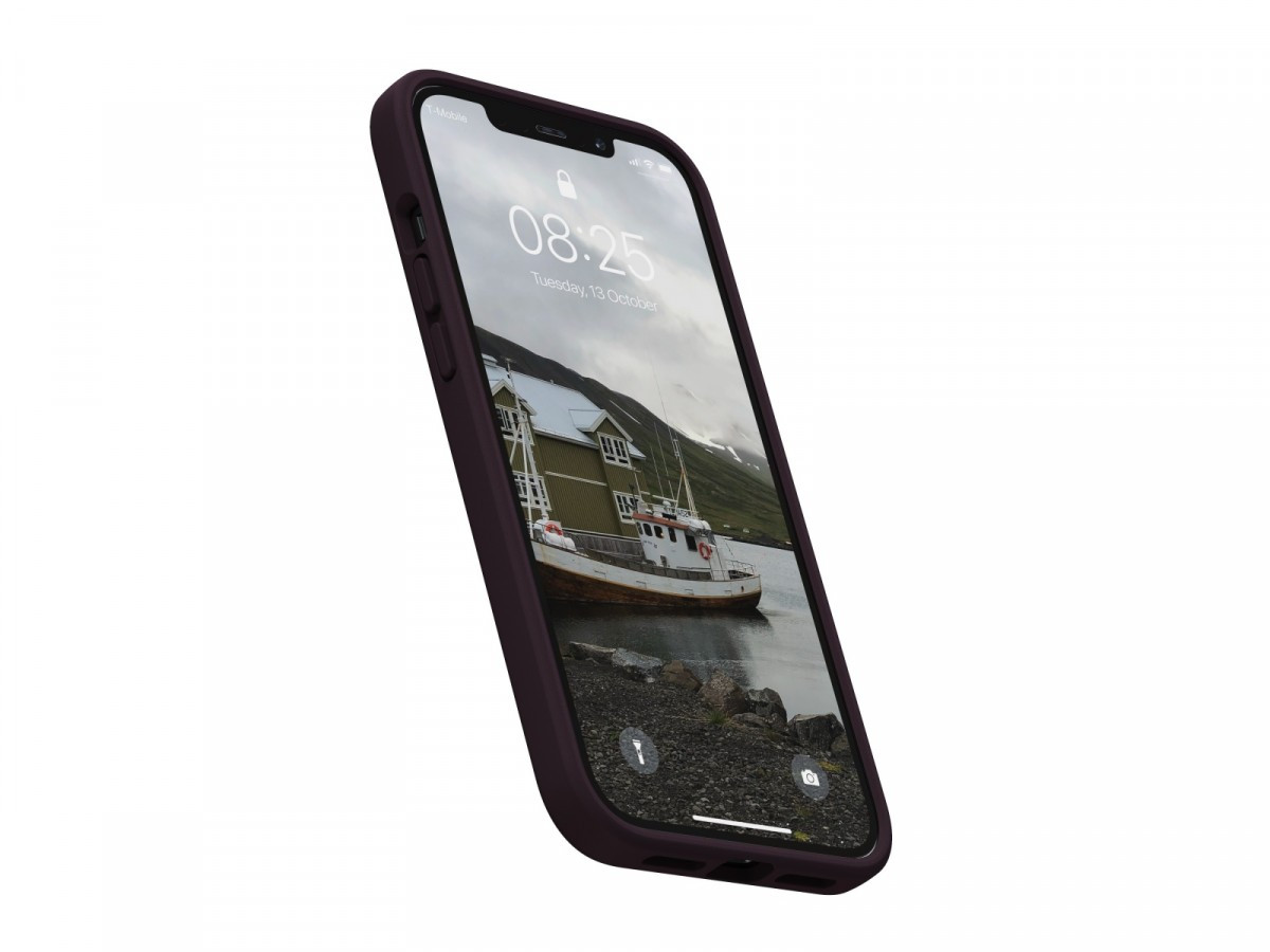 Etui z islandzkiej skóry łososia do iPhone 12 Pro Max purpurowe