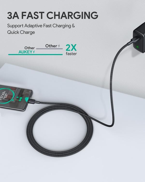 CB-CD37 zestaw 4 szt. nylonowych kabli Quick Charge USB C -USB C | 0.3m 1m 2m 3m | 4 szt. | 5 Gbps | 3A | 60W PD | 20V