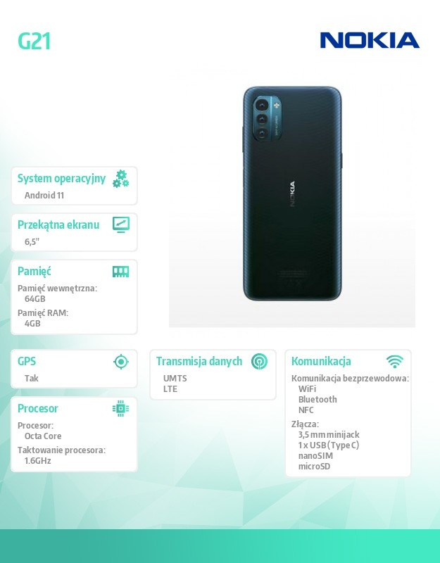 Smartfon G21 DS 4/64 BLUE 