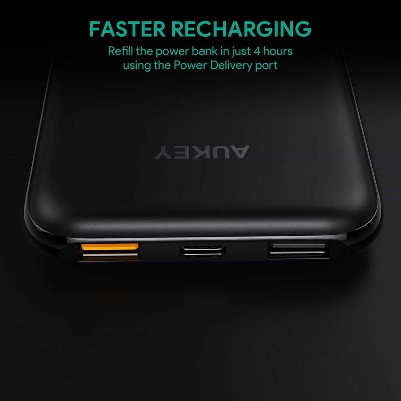 PB-Y13 Black ultraszybki Power Bank | 10000 mAh | 4xUSB | Quick Charge 3.0 | Power Delivery | kabel USB-C
