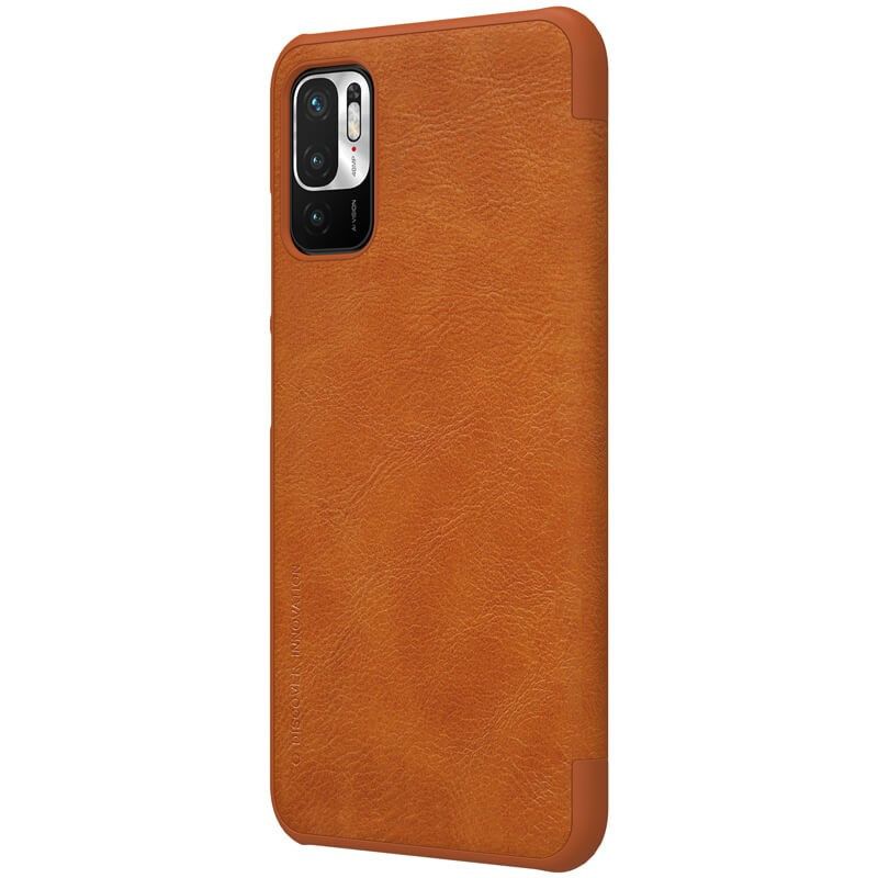Etui Qin Leather Xiaomi Redmi Note 10 5G/Poco M3 Pro Brązowe