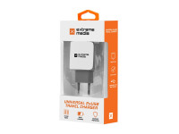 Uniwersalna ładowarka sieciowa 2xUSB 2.1A (BLISTER) EXTREME MEDIA biało-szara