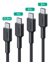 CB-CD37 zestaw 4 szt. nylonowych kabli Quick Charge USB C -USB C | 0.3m 1m 2m 3m | 4 szt. | 5 Gbps | 3A | 60W PD | 20V
