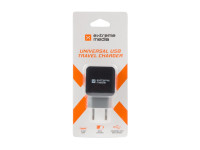 Uniwersalna ładowarka sieciowa 1xUSB 1.2A (BLISTER) EXTREME MEDIA czarno-szara