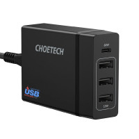 PD72-1C3U Black Ładowarka sieciowa 4xUSB 72W Power Delivery